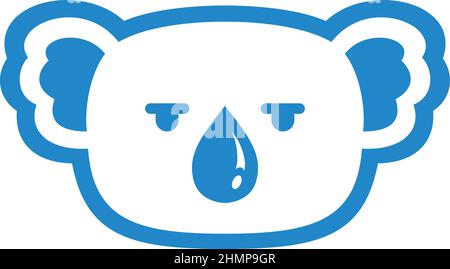 Kopf von Koala mit seiner Nase geformt wie Ein Tropfen Wasser Stock Vektor