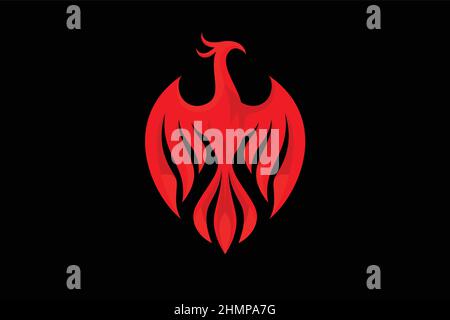 Fire Phoenix Einfaches Abstraktes Logo Design Stock Vektor
