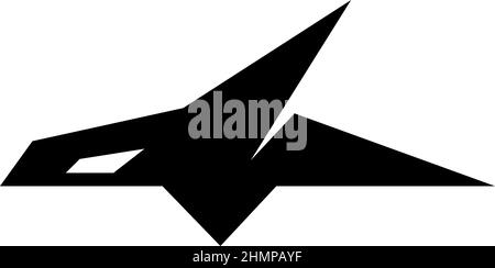 Abstraktes Design von Killerwal (Orca) Schwimmen auf der Oberfläche Stock Vektor