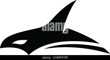 Abstraktes Design von Killerwal (Orca) Schwimmen auf der Oberfläche Stock Vektor