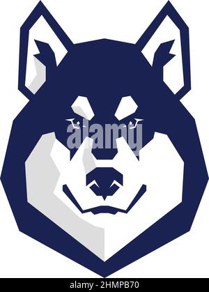 Leiter des Malamute Dog Simple Geometric Vector Design Stock Vektor