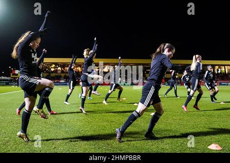 Rotterdam, Niederlande. 11th. Februar 2022. Rotterdam - Spieler von Feyenoord während des Spiels zwischen Feyenoord V1 gegen Excelsior V1 bei Nieuw Varkenoord am 11. Februar 2022 in Rotterdam, Niederlande. (Box to Box Pictures/Yannick Verhoeven) Credit: Box to Box pictures/Alamy Live News Stockfoto