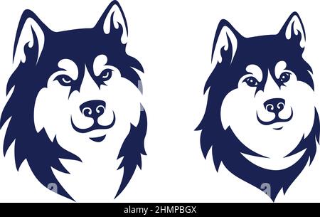 Leiter von Malamute Dog Simple Vector Design Stock Vektor