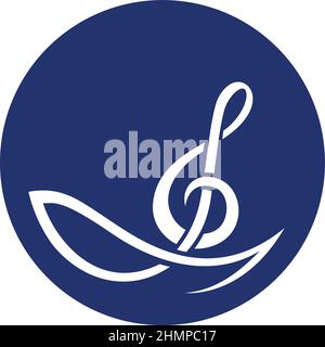 Abstrakte Musiknote als Segel Stock Vektor
