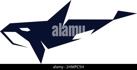 Edgy abstraktes Design von Killerwal (Orca) Schwimmen Stock Vektor