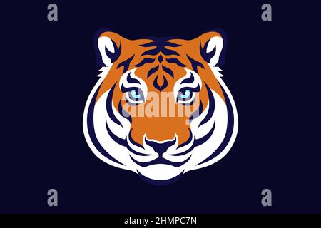 Einfaches flaches Design des Tigtress-Kopfes Stock Vektor