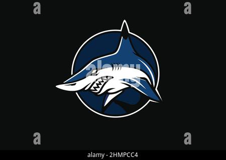 Logo-Design mit aggressivem Blacktip Shark Stock Vektor
