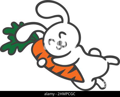 Cute Bunny Holding the Carrot Vector Stock Vektor