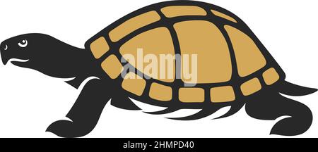 Abbildung des Gehens der Schildkröte in Box Stock Vektor