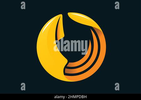 Abgerundetes Logo mit abstraktem Design von Squid Stock Vektor