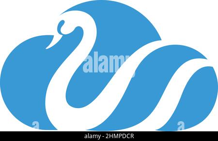 Cloud-Symbol mit der Form eines Schwans im Inneren Stock Vektor