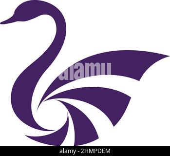 Schlichtes elegantes abstraktes Design von Swan Stock Vektor