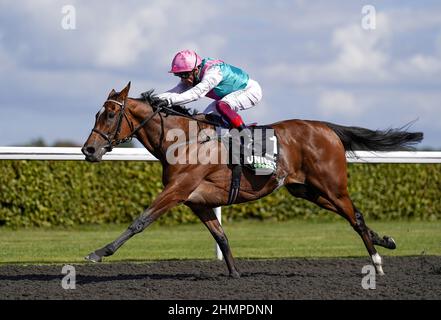 File photo dated 05-09-2020 of Enable ridled by Frankie Dettori gewinnt den Unibet September Stakes auf der Kempton Park Racecourse. Brilliant racemare enable hat ihr erstes Fohlen, ein hengst von Kingman, zur Welt gebracht, wie Juddmonte mitteilte. Ausgabedatum: Freitag, 11. Februar 2022. Stockfoto