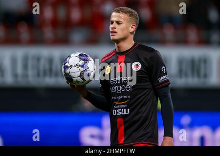 Rotterdam, Niederlande. 11th. Februar 2022. ROTTERDAM, NIEDERLANDE - 11. FEBRUAR: Kenzo Goudmijn von Excelsior Rotterdam während des Keuken Kampioen Divisie-Spiels zwischen Excelsior Rotterdam und Jong Ajax im Van Donge & De Roo Stadion am 11. Februar 2022 in Rotterdam, Niederlande (Foto von Herman Dingler/Orange Picics) Credit: Orange Pics BV/Alamy Live News Stockfoto