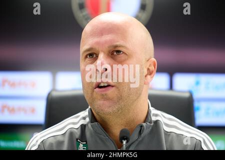 Rotterdam, Niederlande. 11th. Februar 2022. Rotterdam - Feyenoord Trainer Arne Slot während der Pressekonferenz zwischen dem 11. Februar 2022 in Rotterdam, Niederlande. (Box to Box Pictures/Tom Bode) Credit: Box to Box pictures/Alamy Live News Stockfoto