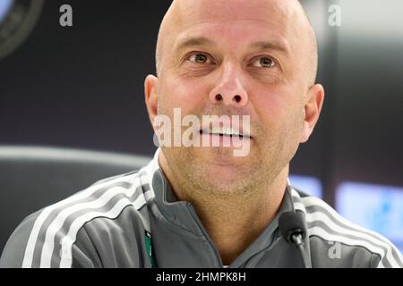 Rotterdam, Niederlande. 11th. Februar 2022. Rotterdam - Feyenoord Trainer Arne Slot während der Pressekonferenz zwischen dem 11. Februar 2022 in Rotterdam, Niederlande. (Box to Box Pictures/Tom Bode) Credit: Box to Box pictures/Alamy Live News Stockfoto
