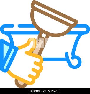 Bad Reparaturen Farbe Symbol Vektor Illustration Stock Vektor