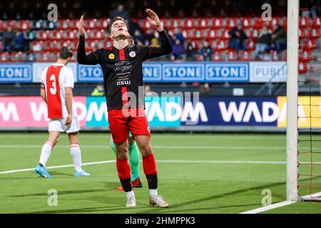 Rotterdam, Niederlande. 11th. Februar 2022. ROTTERDAM, NIEDERLANDE - 11. FEBRUAR: Thijs Dallinga von Excelsior Rotterdam während des Keuken Kampioen Divisie-Spiels zwischen Excelsior Rotterdam und Jong Ajax im Van Donge & De Roo Stadion am 11. Februar 2022 in Rotterdam, Niederlande (Foto von Herman Dingler/Orange Picles) Credit: Orange Pics BV/Alamy Live News Stockfoto