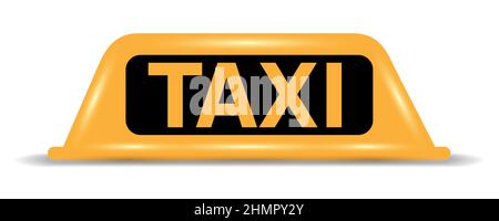 Schild Taxi auf Würfel. Fahrerhaus-Transport-Logo. Vektorgrafik Stock Vektor