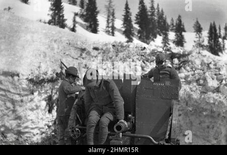 Prima Guerra Mondiale - Fronte Italiano - Monte Fiara - Vicenza - 1. Reggimento Artiglieria Alpini Regio Esercito Italiano Stockfoto