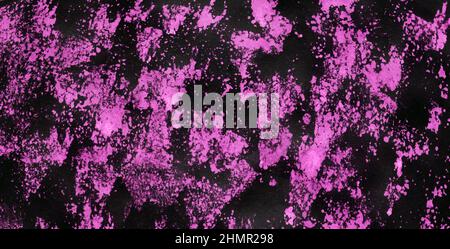 Einfacher abstrakter Aquarell, Tierdruck. Pinkfarbenes, schwarz gebürstetes Grunge Graffiti. Skandinavischer Tye Dye-Boho. Ideal für Hintergründe, Tapeten, Umschläge und Verpackungen, Geschenkpapier. Stockfoto