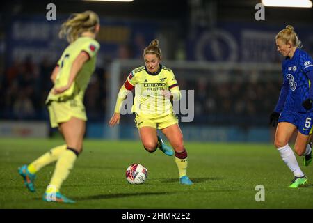 London, Großbritannien. 11th. Februar 2022. 11th February 2022 ; Kingsmeadow Stadium, Norbiton, Kingston upon Thames, London: Womens Super League Football, Chelsea versus Arsenal ; Kim Little of Arsenal Credit: Action Plus Sports Images/Alamy Live News Stockfoto