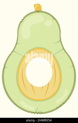 Avocado Aufblasbare Matratze Ikone für Poolparty, Strandurlaub und Hotelurlaub Stock Vektor