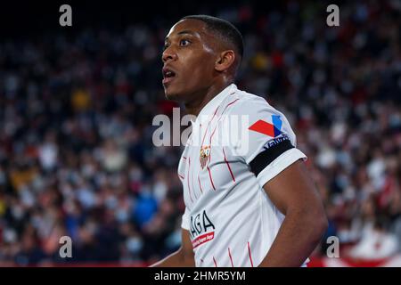 Sevilla, Spanien. 11th. Februar 2022. Anthony Martial von Sevilla CF beim La Liga Santader Spiel zwischen Sevilla CF und Elche CF bei Ramon Sanchez Pizjuan in Sevilla, Spanien, am 11. Februar 2022. (Bild: © Jose Luis Contreras/DAX via ZUMA Press Wire) Bild: ZUMA Press, Inc./Alamy Live News Stockfoto