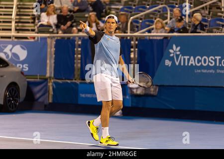 Delray Beach, FL, USA. 11th. Februar 2022. Tommy Haas (GER) während der ATP Champions, Legends Tour bei den Delray Beach Open 2022 von Vitacost.com. Kredit: Yaroslav Sabitov/YES Market Media/Alamy Live Nachrichten. Stockfoto