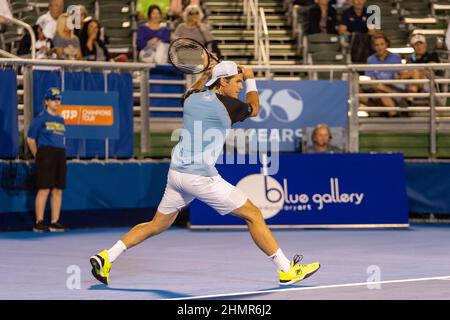 Delray Beach, FL, USA. 11th. Februar 2022. Tommy Haas (GER) während der ATP Champions, Legends Tour bei den Delray Beach Open 2022 von Vitacost.com. Kredit: Yaroslav Sabitov/YES Market Media/Alamy Live Nachrichten. Stockfoto