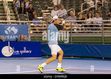 Delray Beach, FL, USA. 11th. Februar 2022. Tommy Haas (GER) während der ATP Champions, Legends Tour bei den Delray Beach Open 2022 von Vitacost.com. Kredit: Yaroslav Sabitov/YES Market Media/Alamy Live Nachrichten. Stockfoto