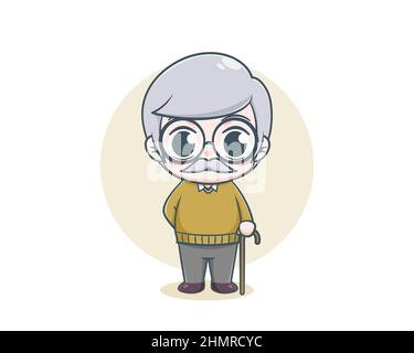 Alte Leute Avatar Cartoon Illustration Stock Vektor