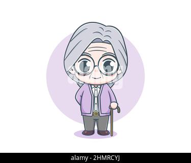 Alte Leute Avatar Cartoon Illustration Stock Vektor