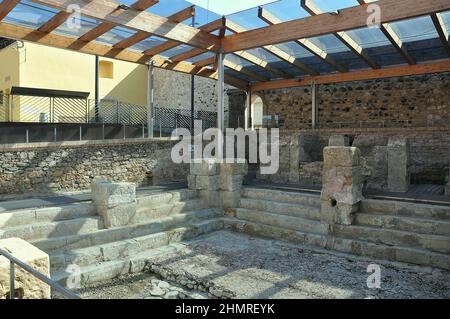 Römische Bäder von Caldes de Malavella in der Region La Selva Provinz Gerona, Katalonien, Spanien Stockfoto