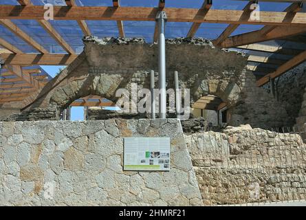 Römische Bäder von Caldes de Malavella in der Region La Selva Provinz Gerona, Katalonien, Spanien Stockfoto