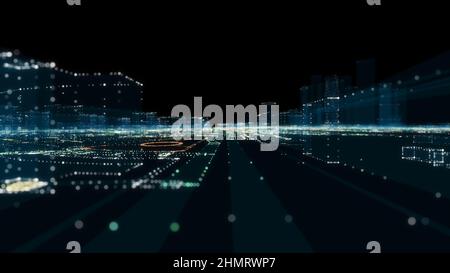 Futuristische Smart Digital City. Smart City Und Technology Business Concept Stockfoto