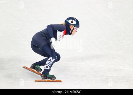 Peking, China. 12th. Februar 2022. PEKING, CHINA - 11. FEBRUAR: Xandra Velzeboer aus den Niederlanden tritt am 11. Februar 1000m 2022 im Capitol Indoor Skating in Peking, China, beim Halbfinale der Frauen während der Olympischen Spiele 2022 an (Foto von Iris van den Broek/Orange Picics) NOCNSF Credit: Orange Pics BV/Alamy Live News Stockfoto