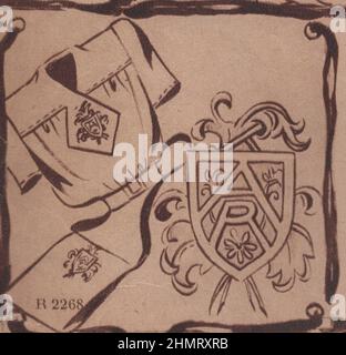 Weltkrieg ii, Werbung, historisch, Grafik-Design, Illustration, Ephemra, 1940s Modemagazin, Bekleidung, Publikation, 1940s, 1943 Zeitschrift, 20th Jahrhundert, Archiv, Kunstwerk, Design, Grafik, Kulturerbe, Geschichte, l ayout, Nostalgie, Kleidung, Damen, Dame, Zeitschrift, Stil, Stil Zeitschrift, Werbung, Anzeigen, Werbung, Werbung, Werbung, Mantel, Mäntel, weiblich, weiblich, Kleidung, Veröffentlicht, Typografie, Küche, Krieg, war Food, Monochrom, Druck, gedruckt, europa, europäisch, stricken, Dressmaking, Muster. ADDITIONAL-RIGHTS-CLEARANCE-INFO-NOT-AVAILABLE Stockfoto