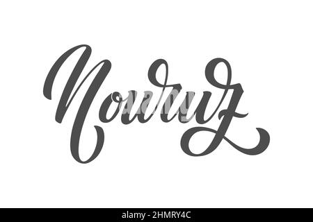 Nowruz Urlaub Vektor Design-Elemente. Novruz persische Neujahrskomposition. Handgeschriebene Schriftzüge. Stock Vektor