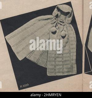 Weltkrieg ii, Werbung, historisch, Grafik-Design, Illustration, Ephemra, 1940s Modemagazin, Bekleidung, Publikation, 1940s, 1943 Zeitschrift, 20th Jahrhundert, Archiv, Kunstwerk, Design, Grafik, Kulturerbe, Geschichte, l ayout, Nostalgie, Kleidung, Damen, Dame, Zeitschrift, Stil, Stil Zeitschrift, Werbung, Anzeigen, Werbung, Werbung, Werbung, Mantel, Mäntel, weiblich, weiblich, Kleidung, Veröffentlicht, Typografie, Küche, Krieg, war Food, Monochrom, Druck, gedruckt, europa, europäisch, stricken, Dressmaking, Muster. ADDITIONAL-RIGHTS-CLEARANCE-INFO-NOT-AVAILABLE Stockfoto