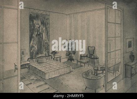 Weltkrieg ii, Werbung, historisch, Grafik-Design, Illustration, Ephemra, 1940s Modemagazin, Bekleidung, Publikation, 1940s, 1943 Zeitschrift, 20th Jahrhundert, Archiv, Kunstwerk, Design, Grafik, Kulturerbe, Geschichte, l ayout, Nostalgie, Kleidung, Damen, Dame, Zeitschrift, Stil, Stil Zeitschrift, Werbung, Anzeigen, Werbung, Werbung, Werbung, Mantel, Mäntel, weiblich, weiblich, Kleidung, Veröffentlicht, Typografie, Küche, Krieg, war Food, Monochrom, Druck, gedruckt, europa, europäisch, stricken, Dressmaking, Muster. ADDITIONAL-RIGHTS-CLEARANCE-INFO-NOT-AVAILABLE Stockfoto