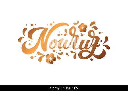 Nowruz Urlaub Vektor Design-Elemente. Novruz persische Neujahrskomposition. Handgeschriebene Schriftzüge. Stock Vektor