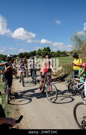 marcha ciclista beliebt a las piquetes des Pèlec, Llucmajor, Mallorca, balearen, Spanien Stockfoto