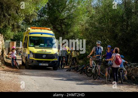 marcha ciclista beliebt a las piquetes des Pèlec, Llucmajor, Mallorca, balearen, Spanien Stockfoto