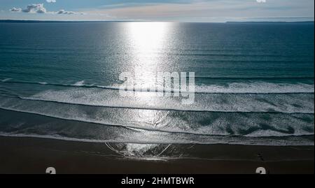 Kerloch; Plage de Goulien, Camaret sur Mer, Halbinsel Crozon; Bretagne; Frankreich Stockfoto