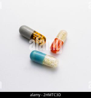 Kapsel Medikamente Therapie Pillen Grippe Antibiotikum Pharmazie Medizin Medizin Stockfoto