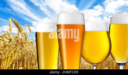 Biersorten im Sommer Stockfoto