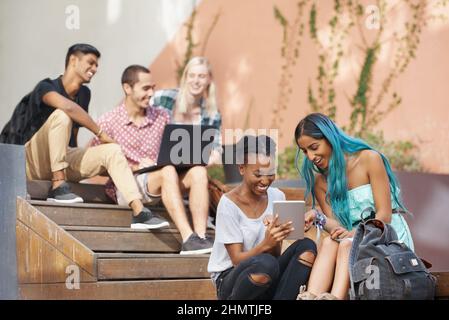 Genießen Sie unsere Pausen zwischen den Klassen Stockfoto