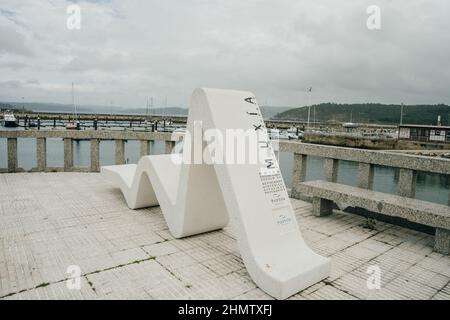 Muxia, eine kleine Küstenstadt und Touristenziel an der Küste des Todes, La Coruna, Galicien, Spanien. Hochwertige Fotos Stockfoto