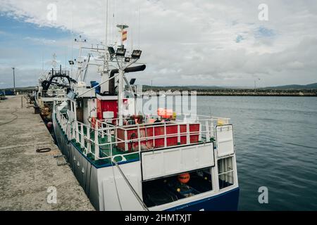 Muxia, eine kleine Küstenstadt und Touristenziel an der Küste des Todes, La Coruna, Galicien, Spanien. Hochwertige Fotos Stockfoto